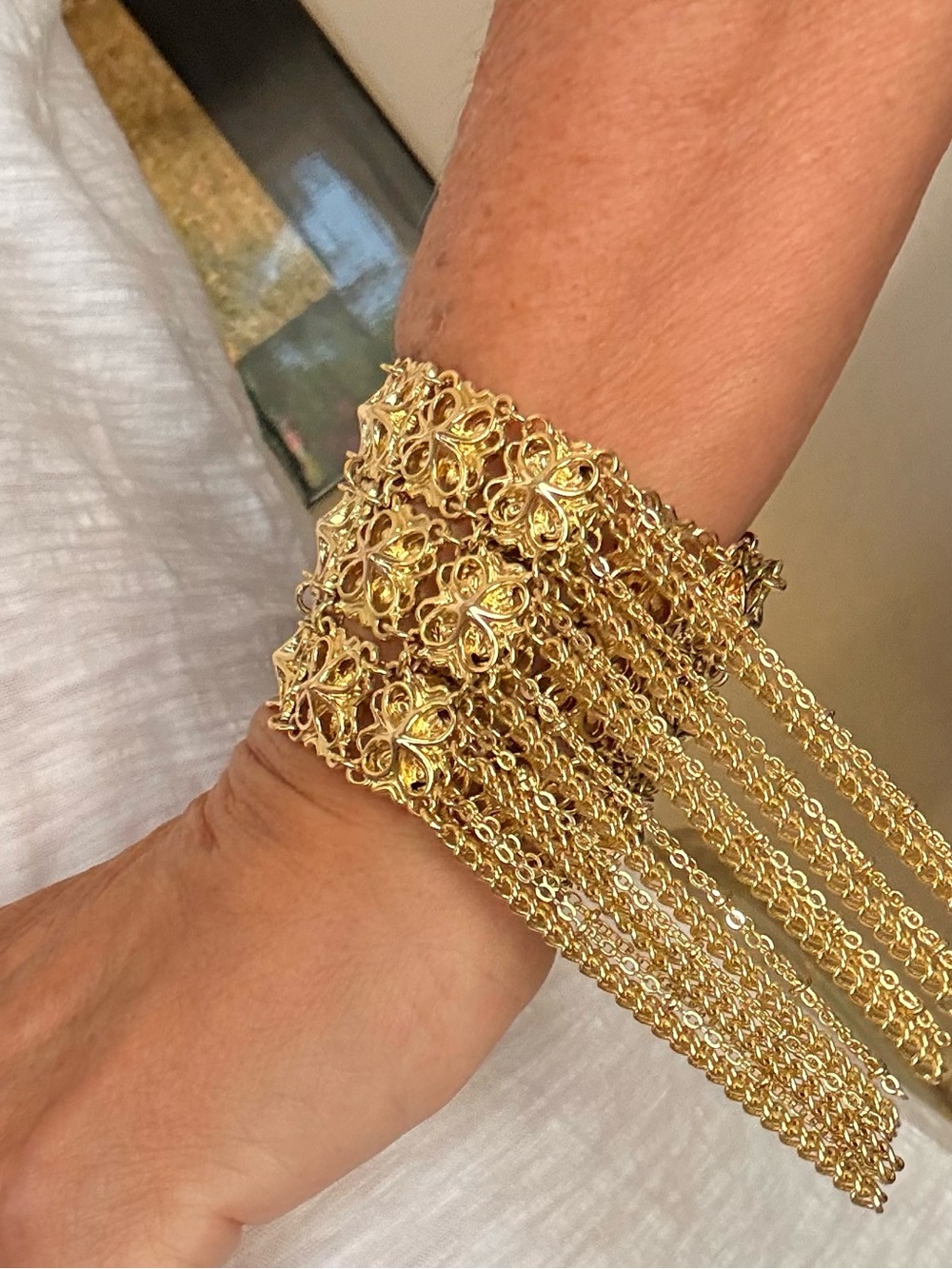 NWT Kendra Scott Floral with Chain Fringe Cuff